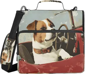 ALAZA Cool Dog Driving A Car Vintage Travel Duffel Bag for Women Men Sports Gym Bag with Shoe Compartment Tote Weekender Overnight Bag with Wet Pocket for Travel, Gym,Yoga,Swimming
