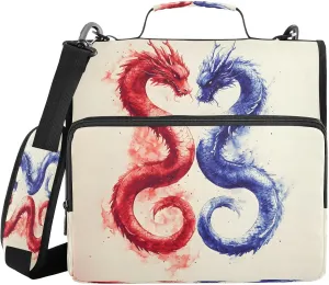 ALAZA Doodle Red and Blue Dragon Travel Duffel Bag for Women Men Sports Gym Bag with Shoe Compartment Tote Weekender Overnight Bag with Wet Pocket for Travel, Gym,Yoga,Swimming