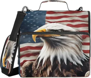 ALAZA Eagle American Flag Travel Duffel Bag for Women Men Sports Gym Bag with Shoe Compartment Tote Weekender Overnight Bag with Wet Pocket for Travel, Gym,Yoga,Swimming