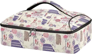 ALAZA Insulated Casserole Carrier, Love in Rome Lunch Bag for Potluck Parties, Picnic and Cookouts