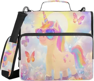 ALAZA Rainbow Unicorn Butterfly Travel Duffel Bag for Women Men Sports Gym Bag with Shoe Compartment Tote Weekender Overnight Bag with Wet Pocket for Travel, Gym,Yoga,Swimming