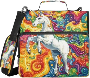 ALAZA Rainbow Unicorn Colorful Travel Duffel Bag for Women Men Sports Gym Bag with Shoe Compartment Tote Weekender Overnight Bag with Wet Pocket for Travel, Gym,Yoga,Swimming