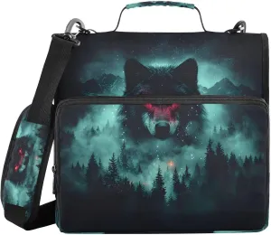 ALAZA Red Eye Wolf Animal Travel Duffel Bag for Women Men Sports Gym Bag with Shoe Compartment Tote Weekender Overnight Bag with Wet Pocket for Travel, Gym,Yoga,Swimming