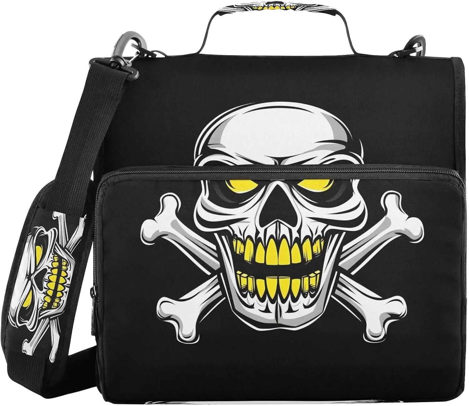 ALAZA Skull Head Black Travel Duffel Bag for Women Men Sports Gym Bag with Shoe Compartment Tote Weekender Overnight Bag with Wet Pocket for Travel, Gym,Yoga,Swimming