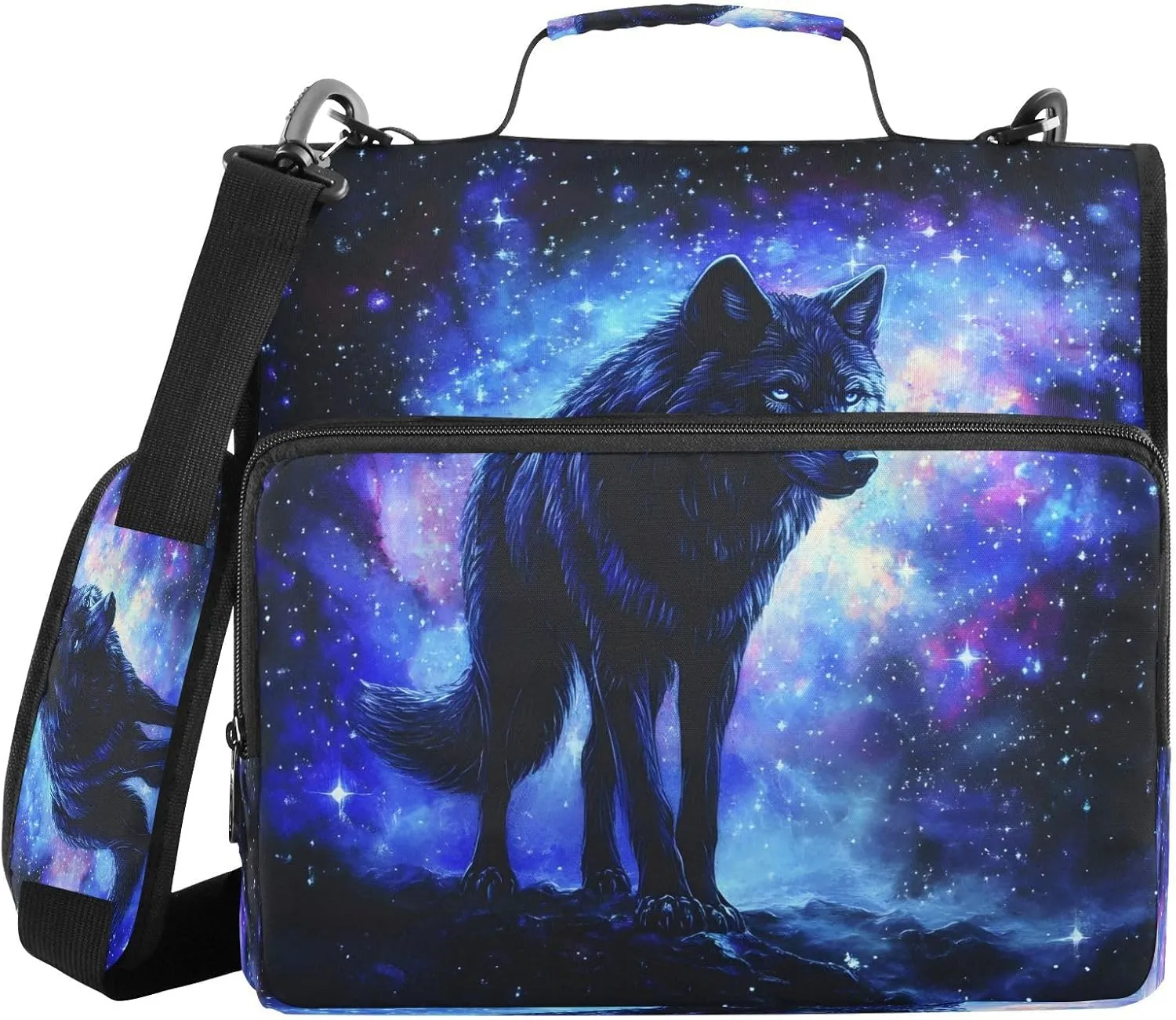 ALAZA Space Wolf Galaxy Travel Duffel Bag for Women Men Sports Gym Bag with Shoe Compartment Tote Weekender Overnight Bag with Wet Pocket for Travel, Gym,Yoga,Swimming