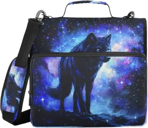 ALAZA Space Wolf Galaxy Travel Duffel Bag for Women Men Sports Gym Bag with Shoe Compartment Tote Weekender Overnight Bag with Wet Pocket for Travel, Gym,Yoga,Swimming