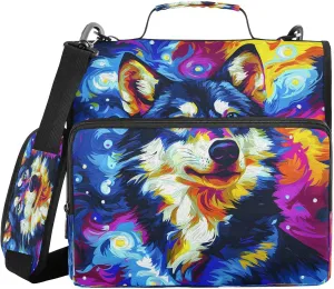 ALAZA Watercolor Wolf Animal Colorful Travel Duffel Bag for Women Men Sports Gym Bag with Shoe Compartment Tote Weekender Overnight Bag with Wet Pocket for Travel, Gym,Yoga,Swimming