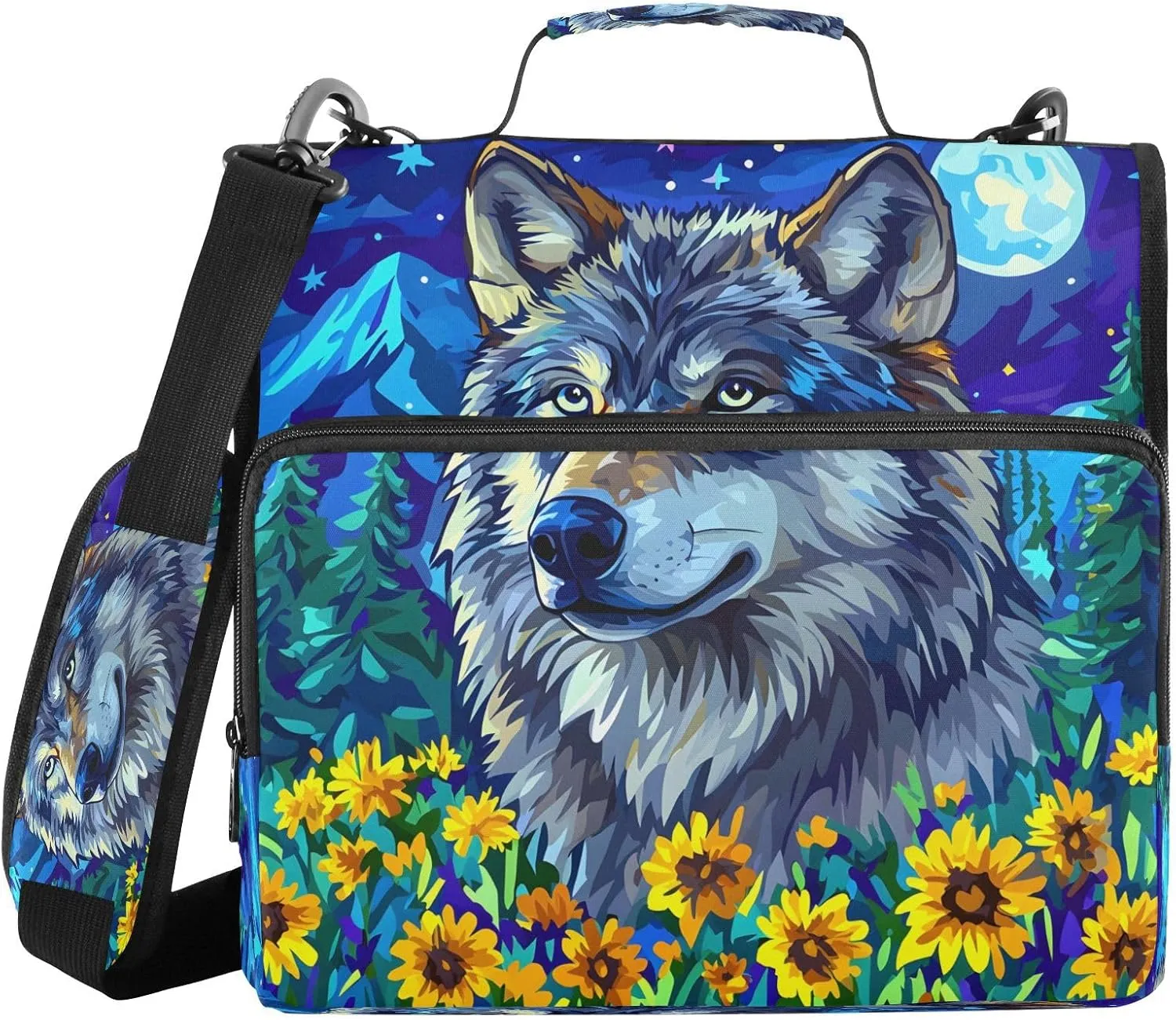 ALAZA Watercolor Wolf on The Night Travel Duffel Bag for Women Men Sports Gym Bag with Shoe Compartment Tote Weekender Overnight Bag with Wet Pocket for Travel, Gym,Yoga,Swimming