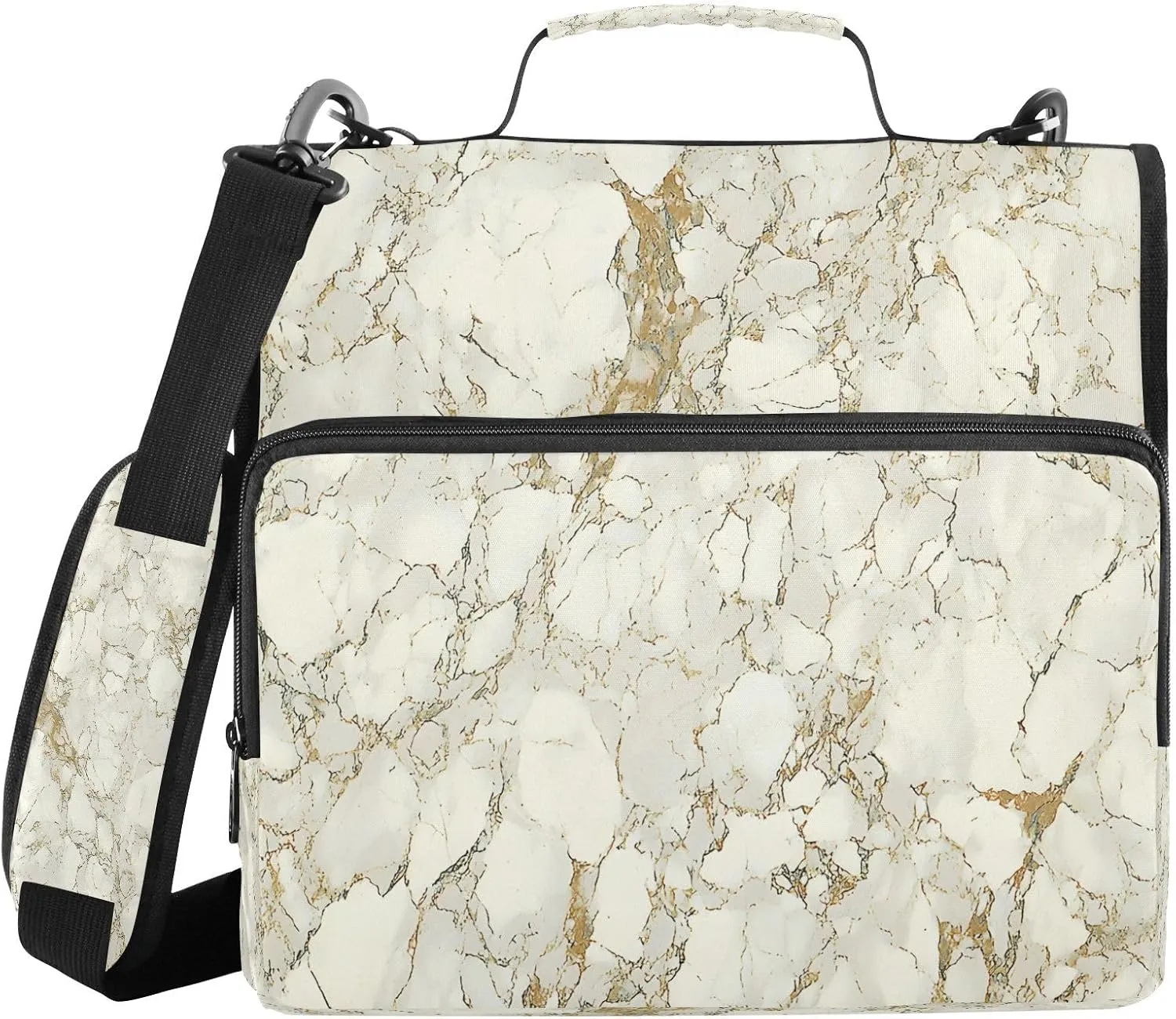ALAZA White Marble Gold Texture Travel Duffel Bag for Women Men Sports Gym Bag with Shoe Compartment Tote Weekender Overnight Bag with Wet Pocket for Travel, Gym,Yoga,Swimming