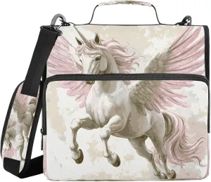 ALAZA White Unicorn Fly Travel Duffel Bag for Women Men Sports Gym Bag with Shoe Compartment Tote Weekender Overnight Bag with Wet Pocket for Travel, Gym,Yoga,Swimming
