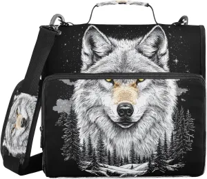 ALAZA White Wolf Black Travel Duffel Bag for Women Men Sports Gym Bag with Shoe Compartment Tote Weekender Overnight Bag with Wet Pocket for Travel, Gym,Yoga,Swimming