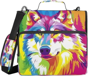 ALAZA Wolf Colored Animal Travel Duffel Bag for Women Men Sports Gym Bag with Shoe Compartment Tote Weekender Overnight Bag with Wet Pocket for Travel, Gym,Yoga,Swimming