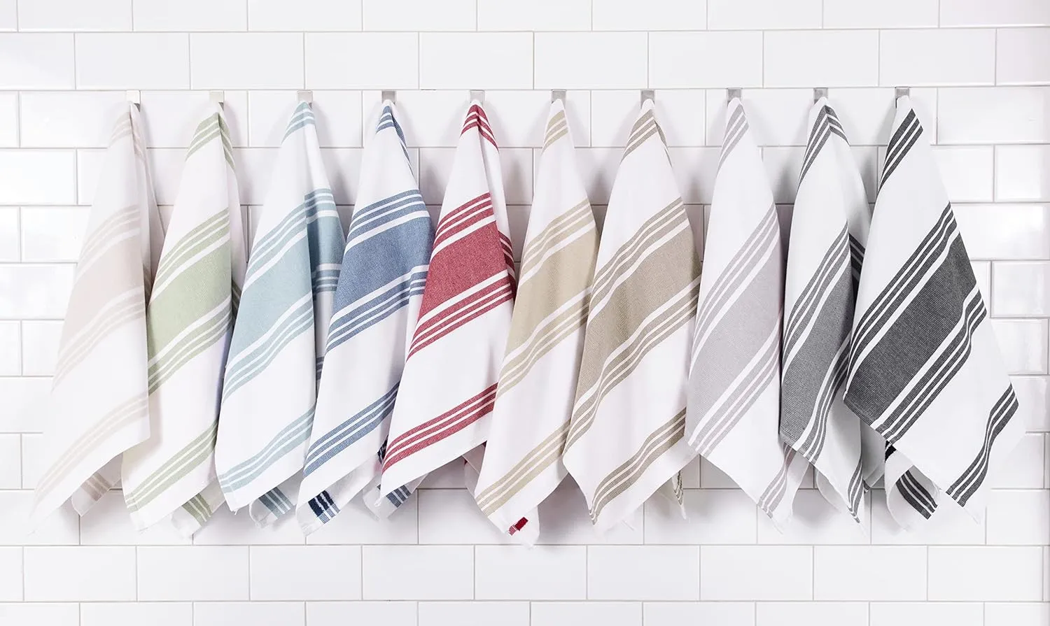 All-Clad Dual-Purpose Kitchen Towels: Highly Absorbent, Super Soft Long Lasting - 100% Cotton, 17"x30" Dish Towels for Cleaning & Drying Dishes, Pans, Glassware, or Countertops, (3-Pack), Rainfall