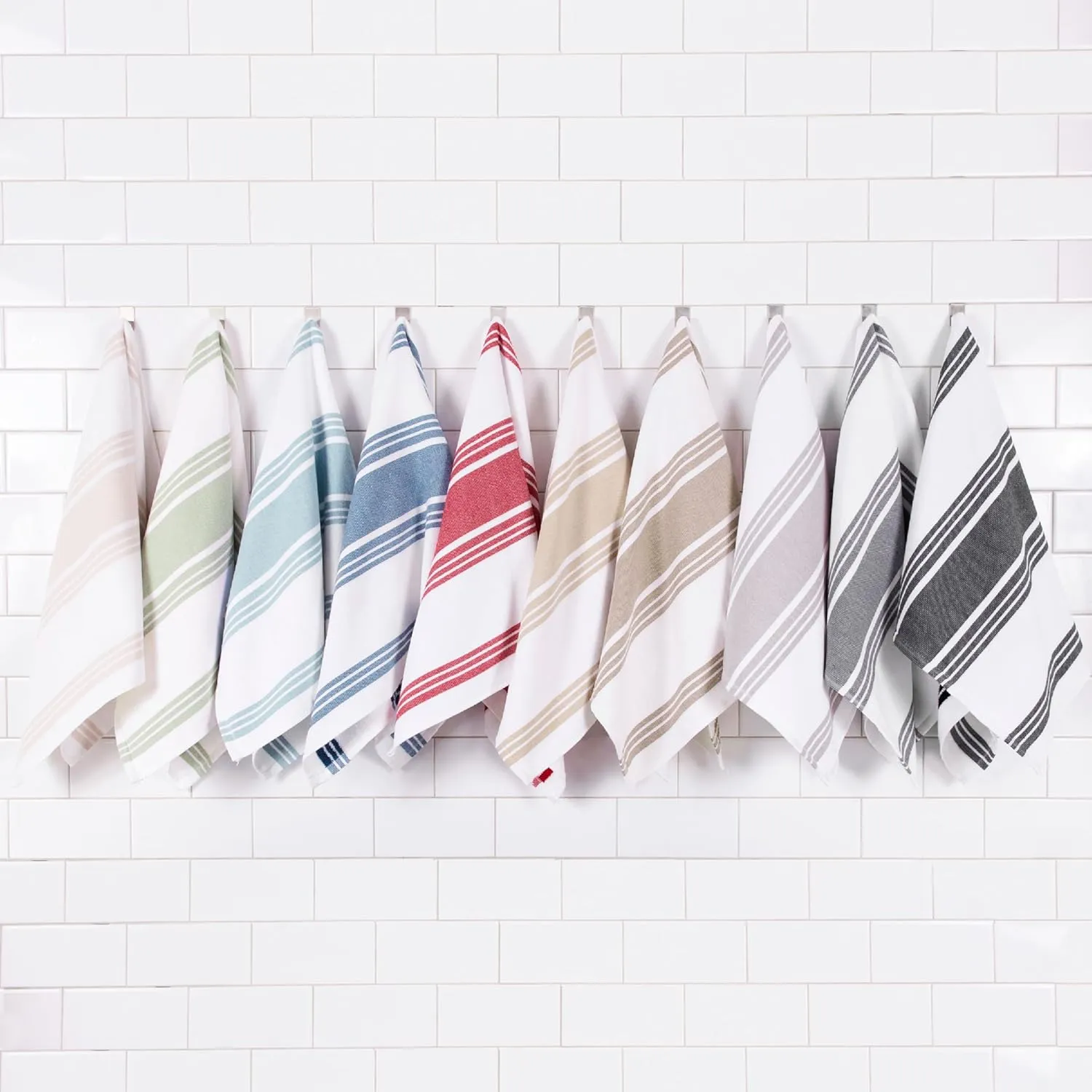 All-Clad Dual-Purpose Kitchen Towels: Highly Absorbent, Super Soft Long Lasting - 100% Cotton, 17"x30" Dish Towels for Cleaning & Drying Dishes, Pans, Glassware, or Countertops, (3-Pack), Rainfall