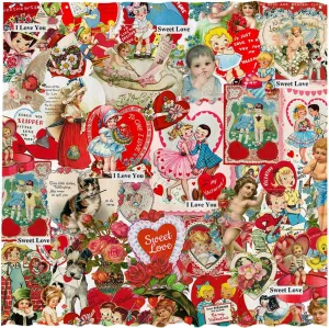 Allenjoy 72" x 72" Vintage Valentines Patchwork Shower Curtain for Bathroom Abstract Country Rose Flower Heart Happy Bath Bathtub Decoration Decor Durable Easy Care Washable