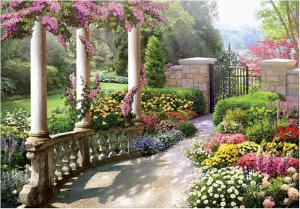 Allenjoy 84" x 59" Spring Secret Garden Backdrop for Photography Picture Colorful Flower Floral Blossom Newborn Baby Shower Party Supplies Decoration Photoshoot Photo Studio Favor Banner Background