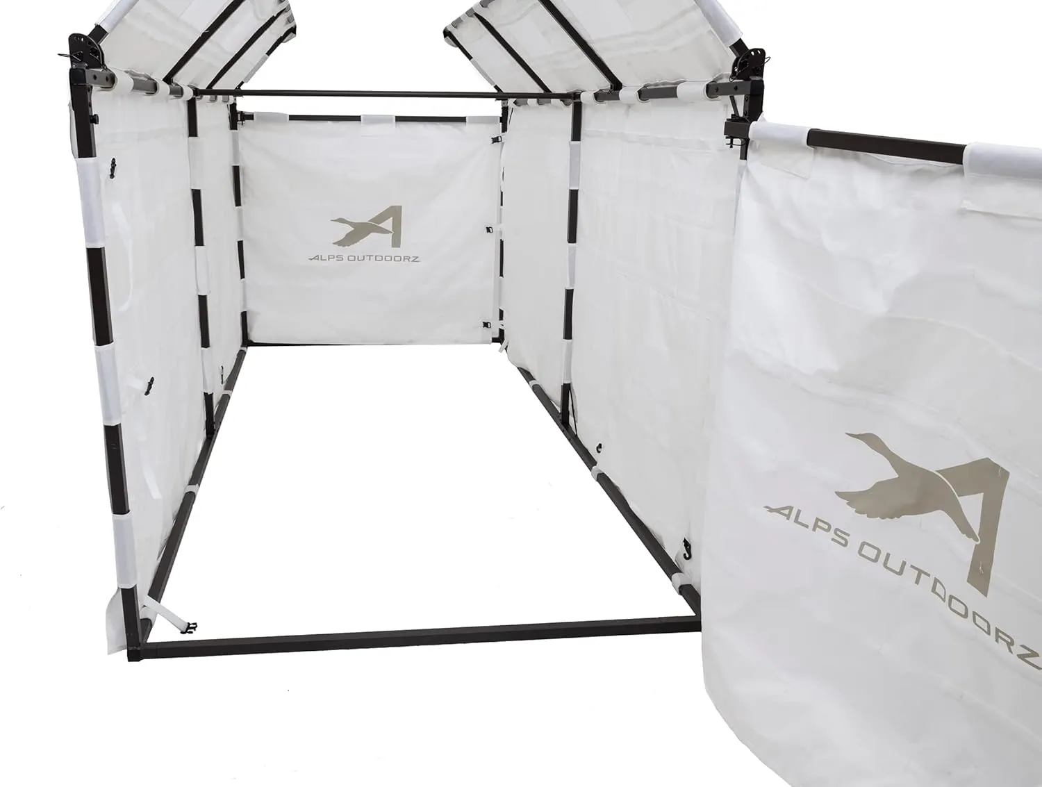 ALPS OutdoorZ Alpha Waterfowl Blind - Durable Hunting Blind, with Push Open Shooting Doors, Full-Length Side Access, Removable Gun Rests, Mesh Pockets, and Dog Doors