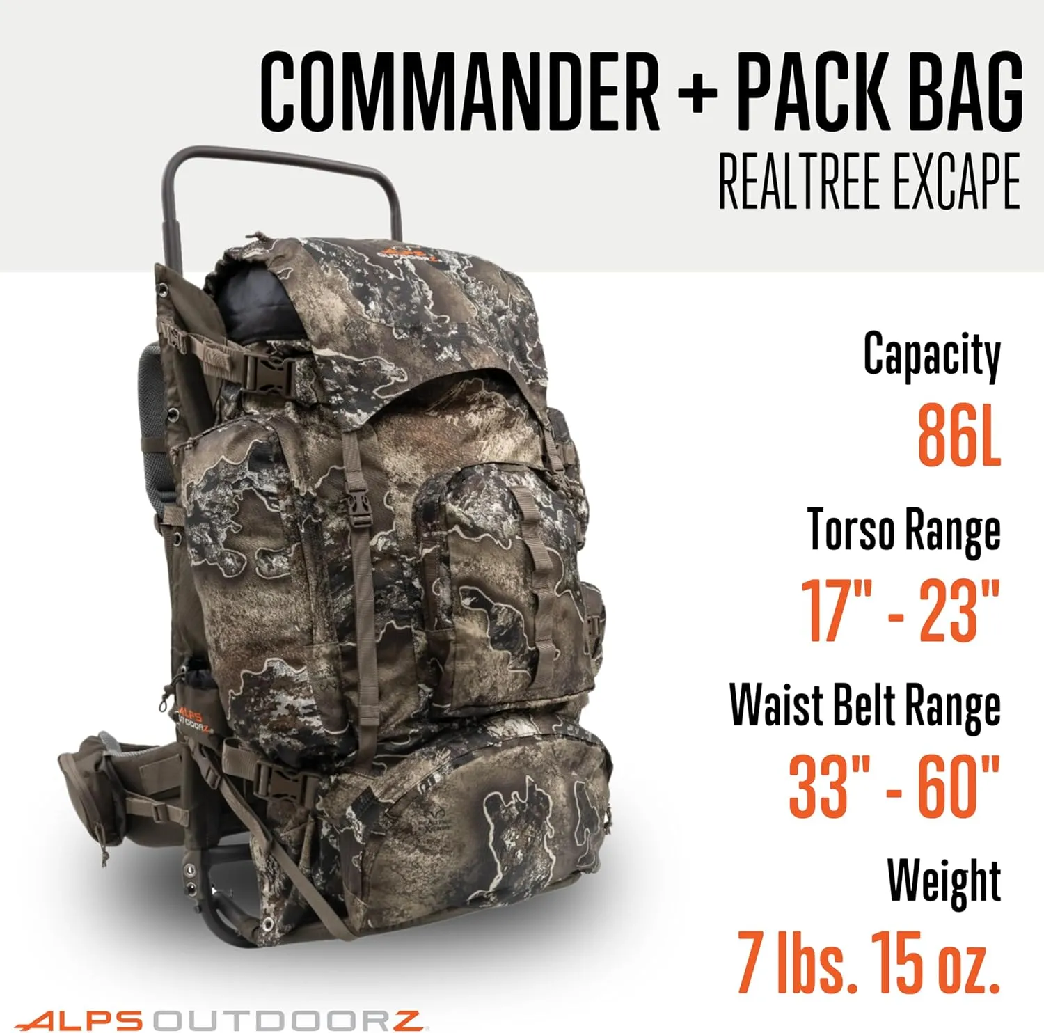 ALPS OutdoorZ Commander   Pack Bag, Realtree Excape-Updated Lashing, One Size