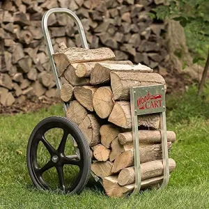 Amish Made Lightweight Firewood Wood Hauling Cart Holds up to 22" Logs