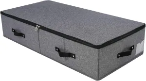 AMJ Extra Length Under Bed Storage Organization Containers for Shoes, Clothing, Bedding, 35.5 x 16.5 x 7“, Black Gray