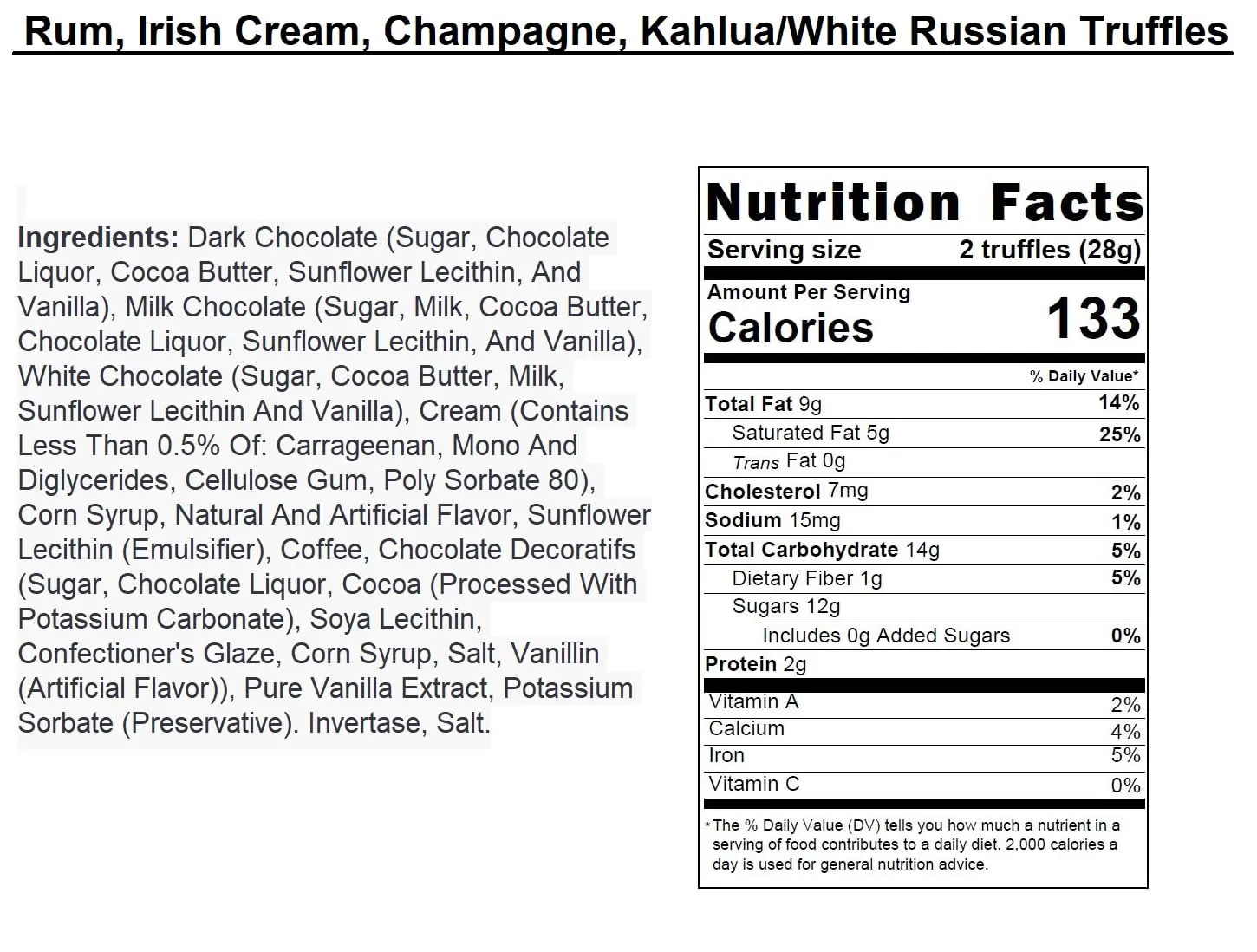 Andy Anand Champagne, Rum, Irish Cream & Kahlua Belgian Chocolate Truffles Gift Boxed, Delicious, Succulent & Divine (24 Pcs)