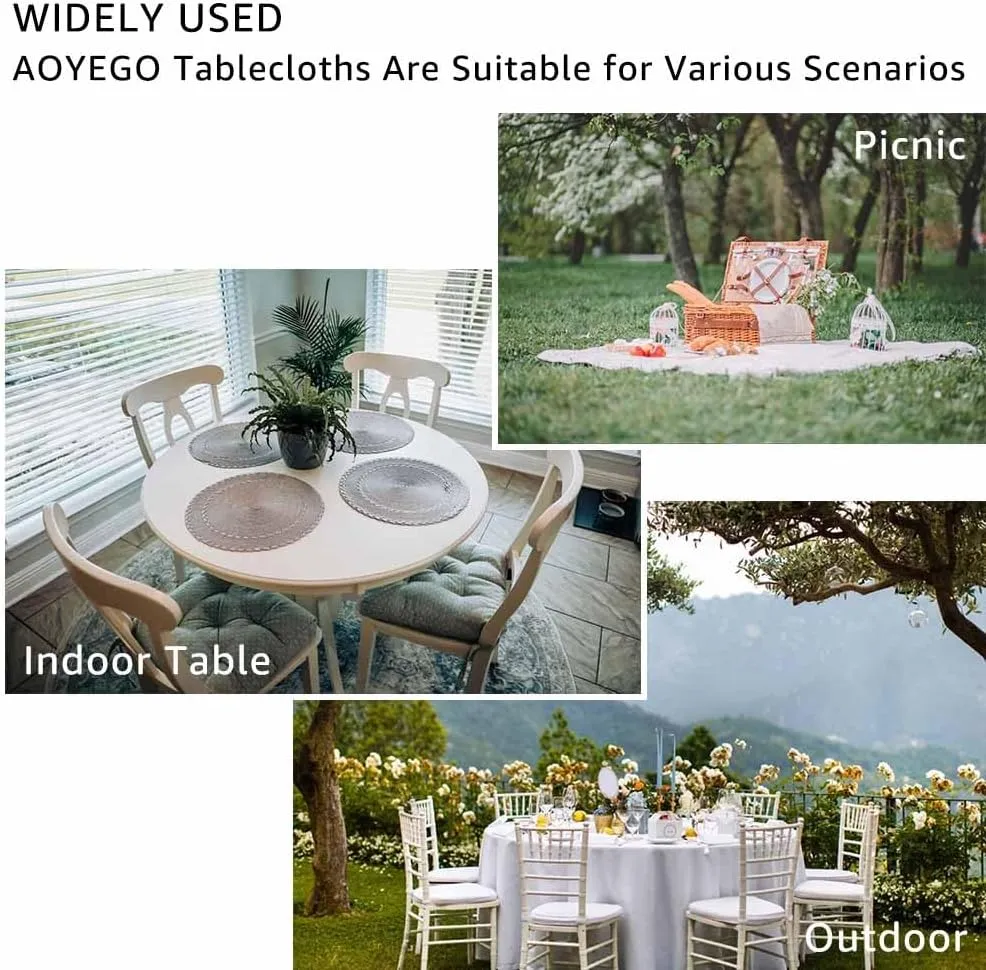 AOYEGO Colorful Flower Table Cloth Rose Lily Hibiscus Bouquet Branches Leaves Nature Spring Round Tablecloth 60 Inch for Dining Room, Party, Banquet