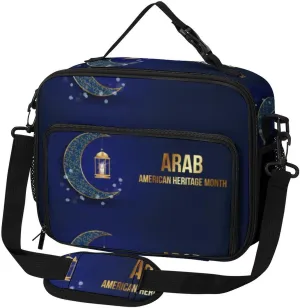 Arab American Heritage Month Lunch Bag Insulated Lunch Tote Shoulder Bag for Men Women Work Travel Picnic