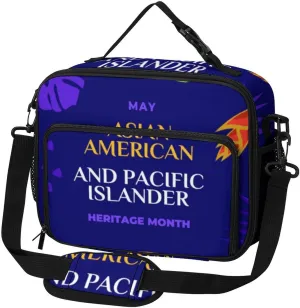 Asian American And Pacific Islander Heritage Month Lunch Bag Insulated Lunch Tote Shoulder Bag for Men Women Work Travel Picnic