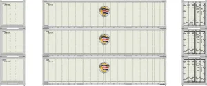 Athearn HO 40' Smooth Side Containers AML #1 3 ATH63387 HO Vehicles