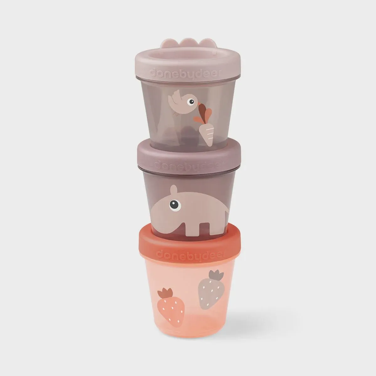 Baby Food Containers Set of 3 Powder Pink