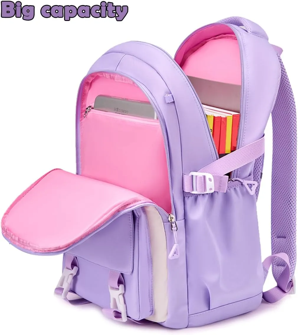 Backpack for Girls, Cute Kids Backpack for Elementary Primary School,Kawaii Bookbag with Pins
