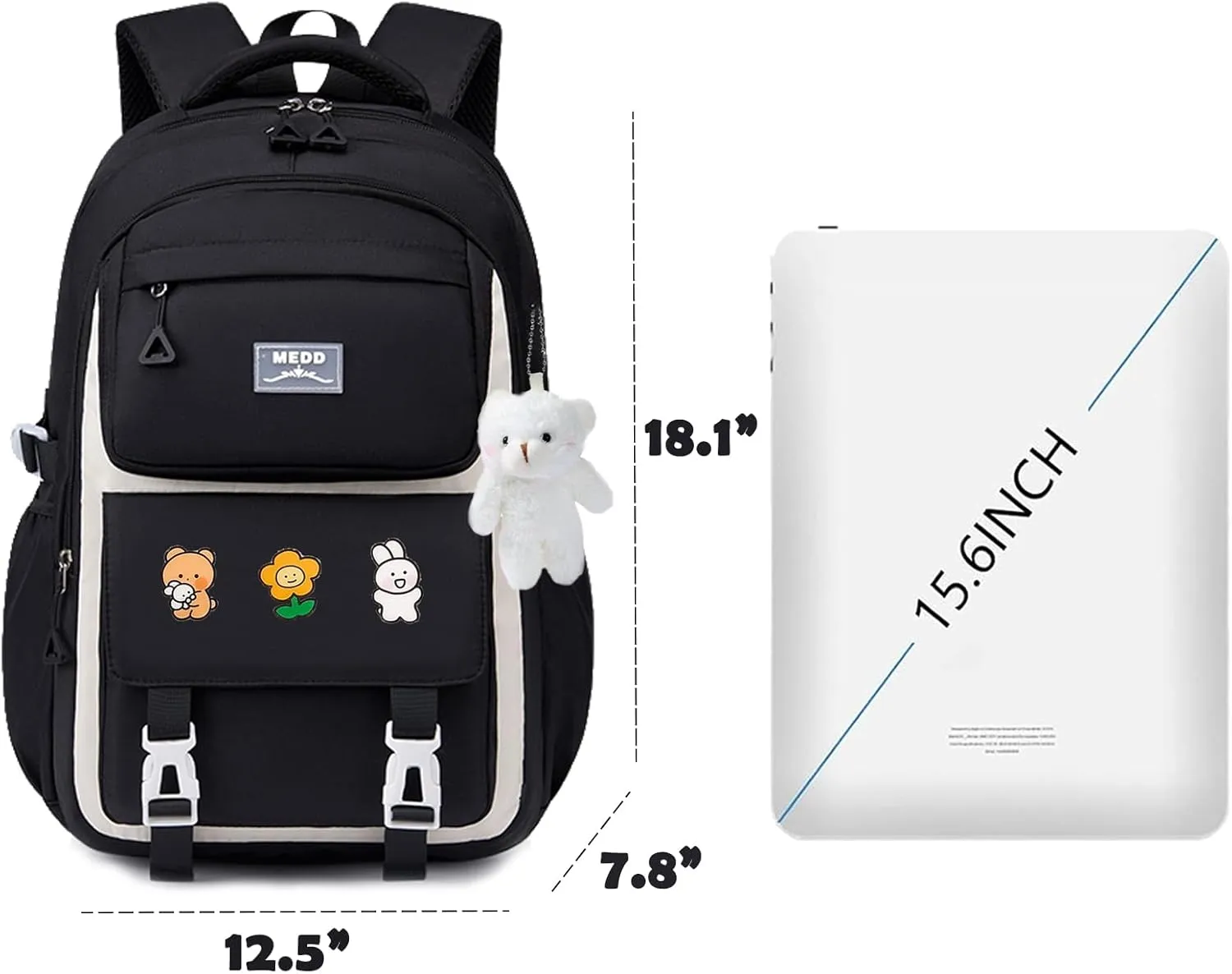 Backpack for Girls, Cute Kids Backpack for Elementary Primary School,Kawaii Bookbag with Pins