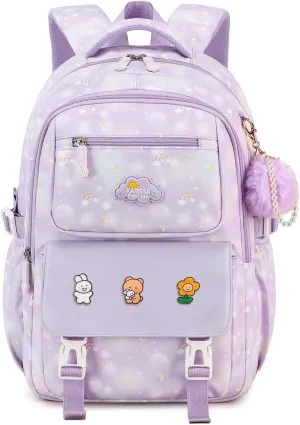 Backpack for Girls, Cute Kids Backpack for Elementary Primary School,Kawaii Bookbag with Pins
