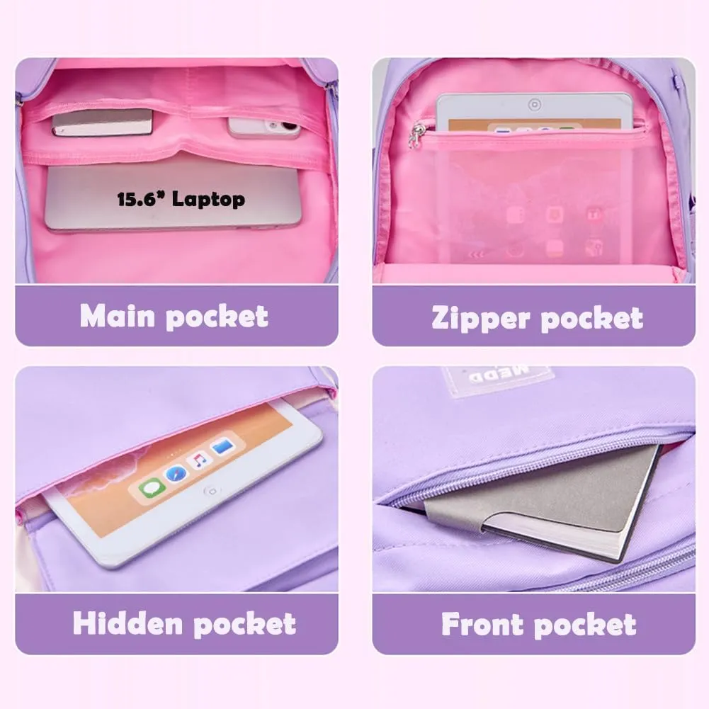 Backpack for Girls, Cute Kids Backpack for Elementary Primary School,Kawaii Bookbag with Pins