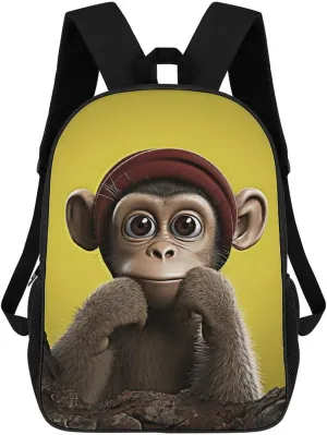 Backpack for Women Men Laptop Backpack Curious Monkey Casual Daypack Work Travel Computer Backpack