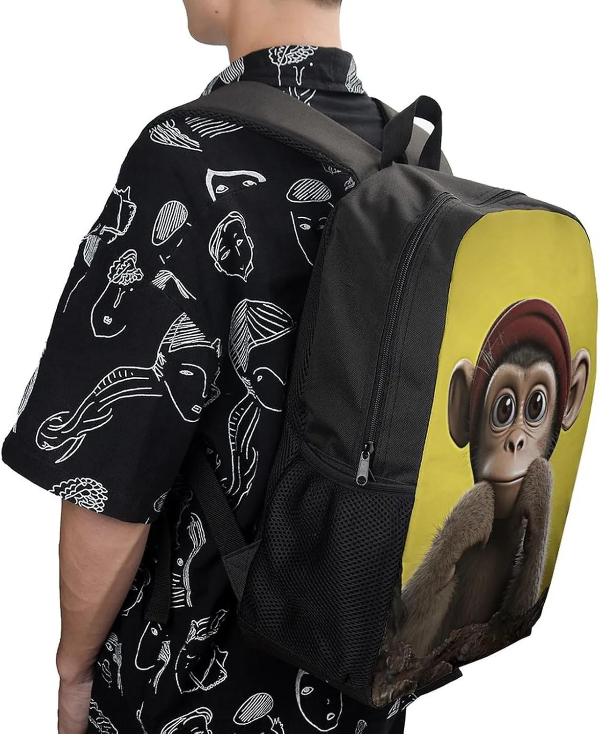 Backpack for Women Men Laptop Backpack Curious Monkey Casual Daypack Work Travel Computer Backpack
