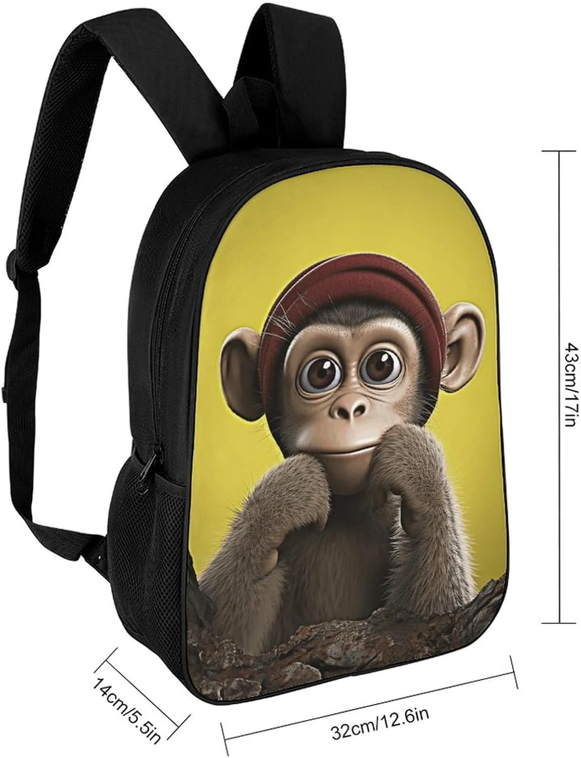 Backpack for Women Men Laptop Backpack Curious Monkey Casual Daypack Work Travel Computer Backpack