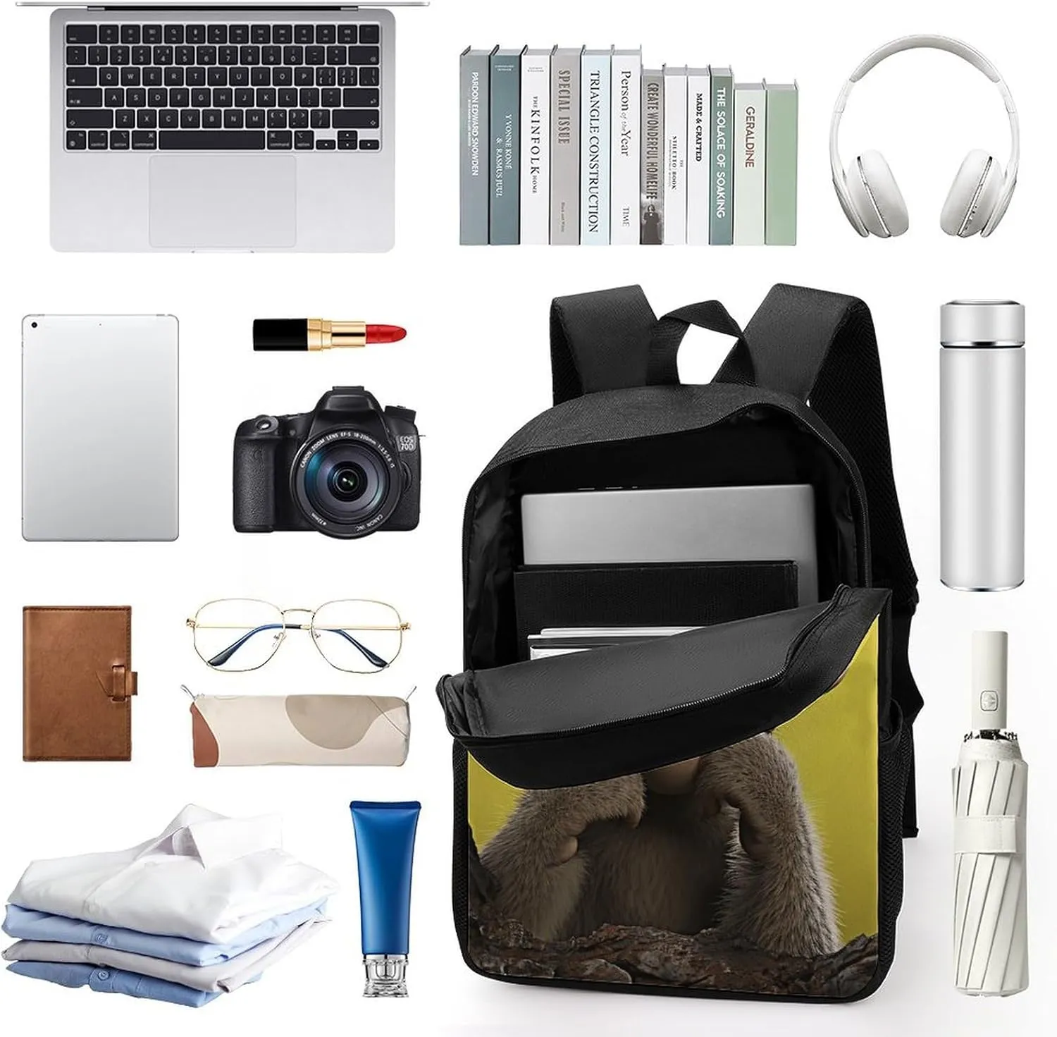 Backpack for Women Men Laptop Backpack Curious Monkey Casual Daypack Work Travel Computer Backpack