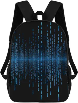 Backpack for Women Men Laptop Backpack The Blue Binary Matrix Casual Daypack Work Travel Computer Backpack