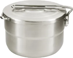Backpacking Camping Cookware, 304 Stainless Steel Camping Pot 1.5L Outdoor Camping Pan Pot with Lid and Folding Handle for Hunting, Hiking, Picnic