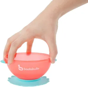 Badabulle - 2 In 1 Bowl & Containers With Lid | Non-Slip Suction Base, Stackable Bowls With Lids | On The Go Bowls | Multicolor, Pack Of 3