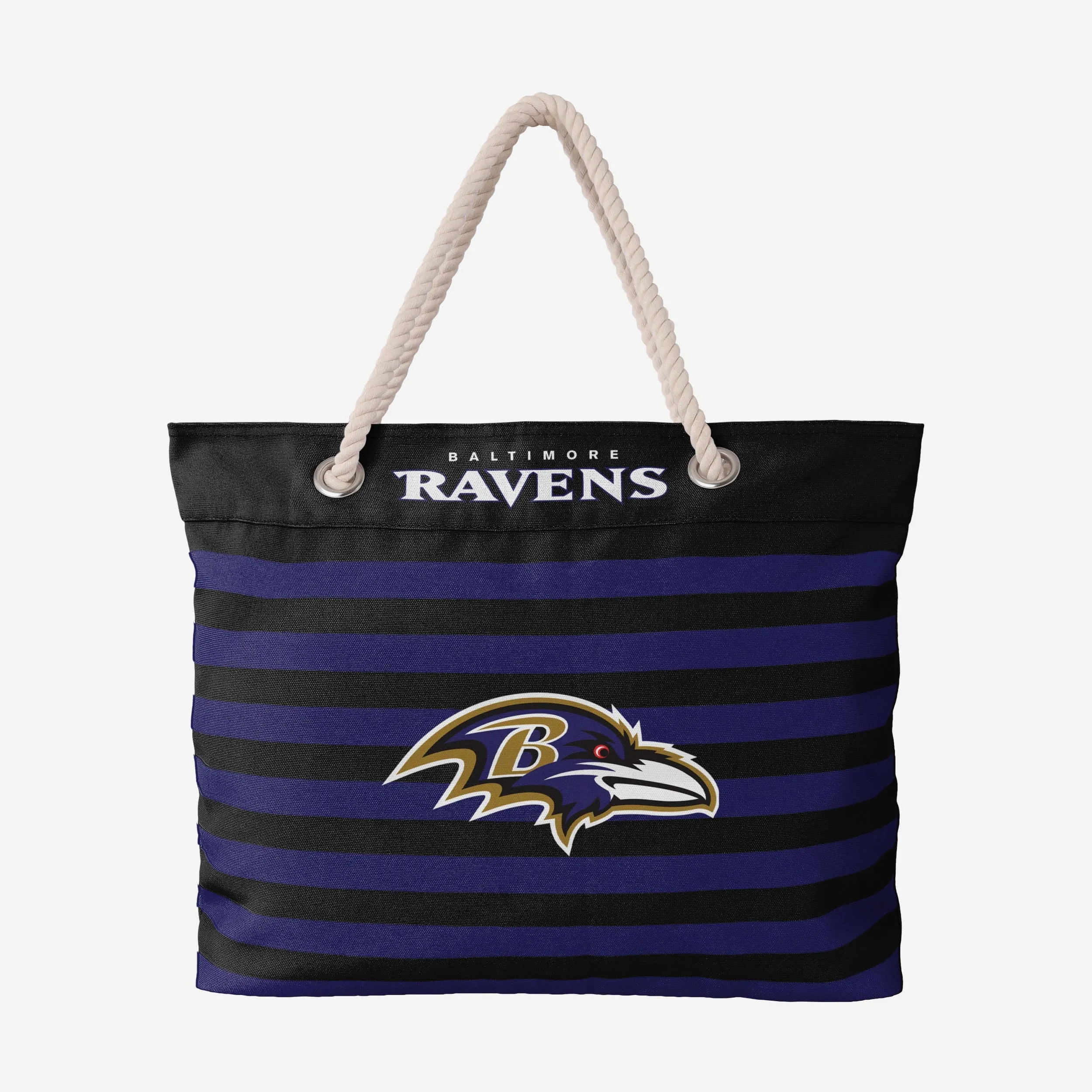 Baltimore Ravens Nautical Stripe Tote Bag