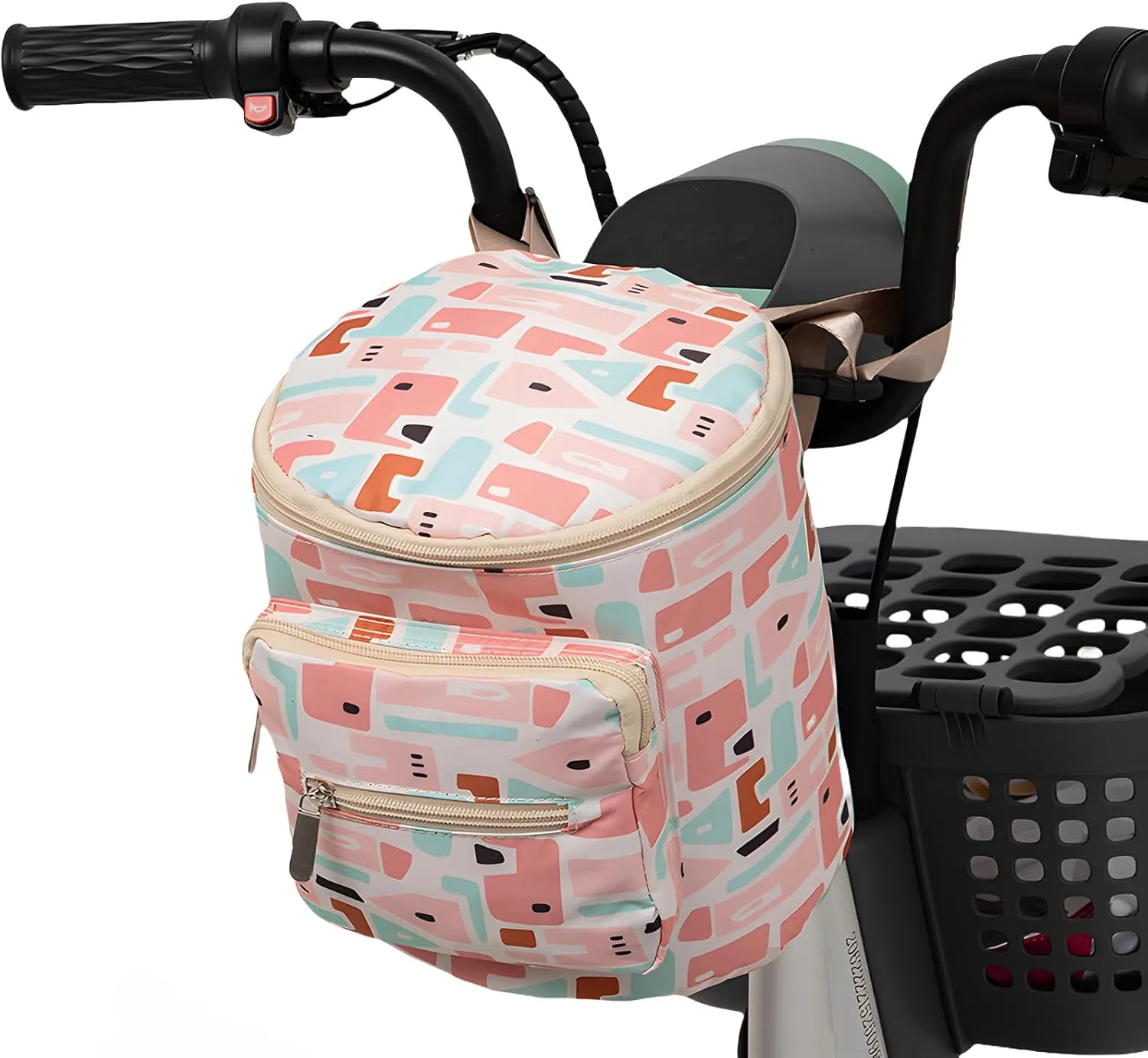 Basket Liner Cycling Handlebar Bag Storage Bin Bag Organizer for Traveling Large Capacity Bag Portable Scooter Bag Waterproof Bike Bag Kids Bike Battery Waterproof Bag Fabric Pink