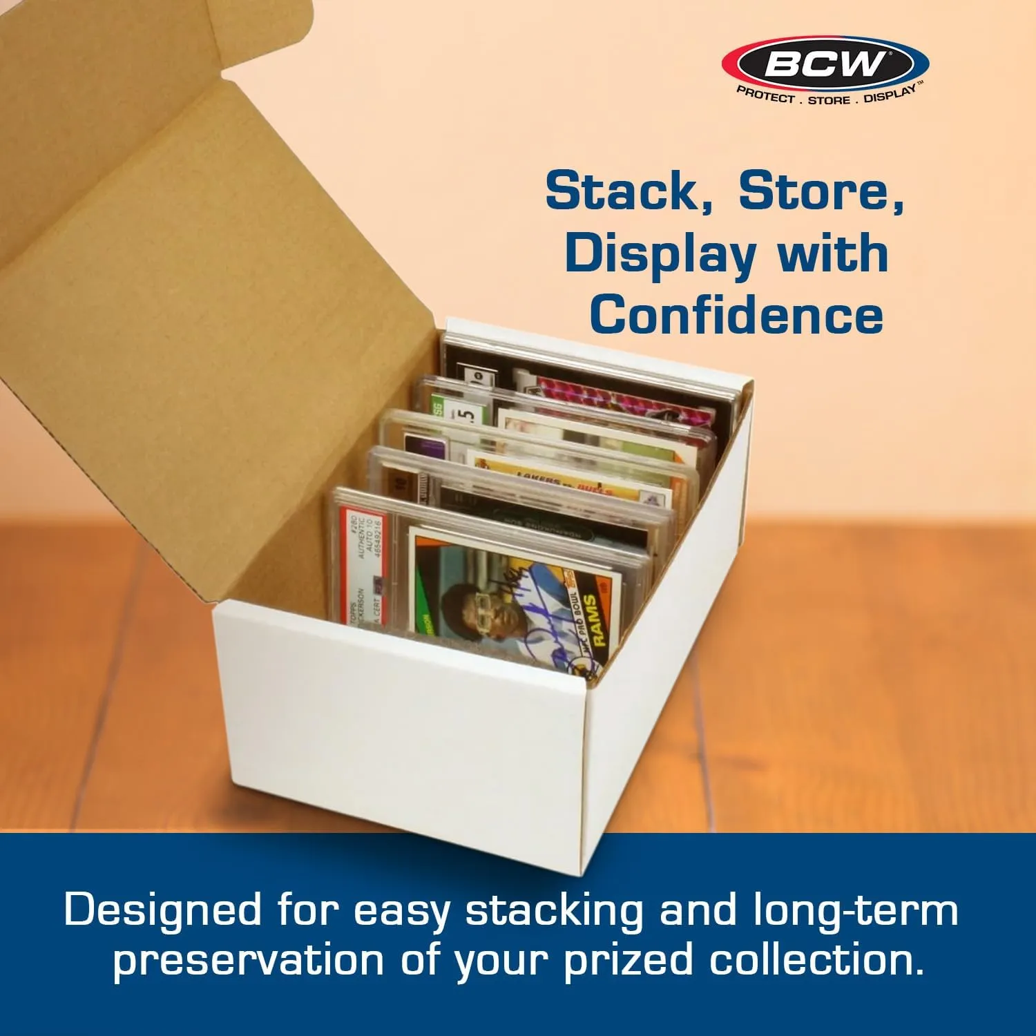 BCW Graded Card Storage Box - Sports & Trading Card Holder - 10 Pack