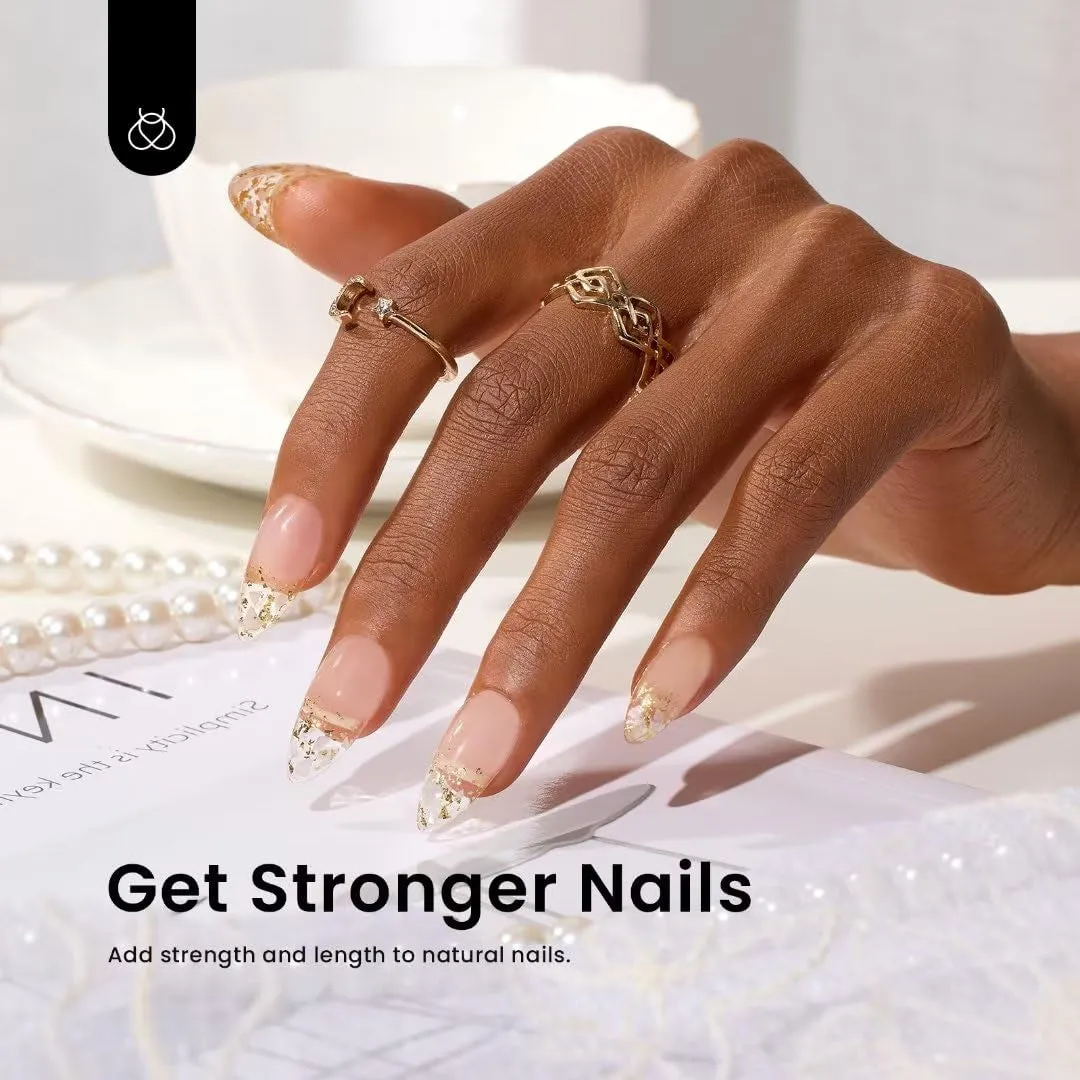 Beetles Builder Gel 7 in 1 Clear Builder Nail Gel Set, 2Pcs 15Ml Building Nail Gel for Nail Apex and Extension Strengthener Hard Gel Brush in Bottle, Led Lamp Gel Rhinestone