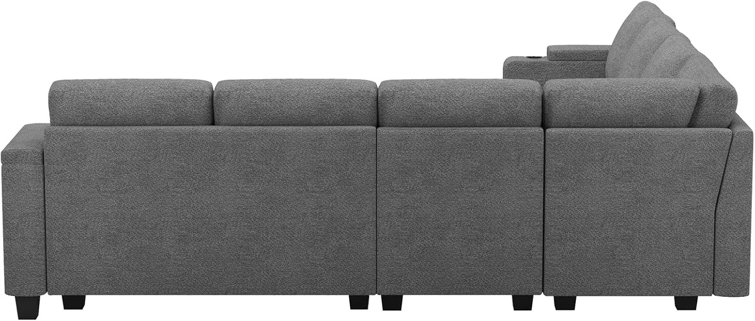 Belffin Modular Sectional Sofa Couch with Storage U Shape Convertible Corner Couches for Living Room Light Grey Couch