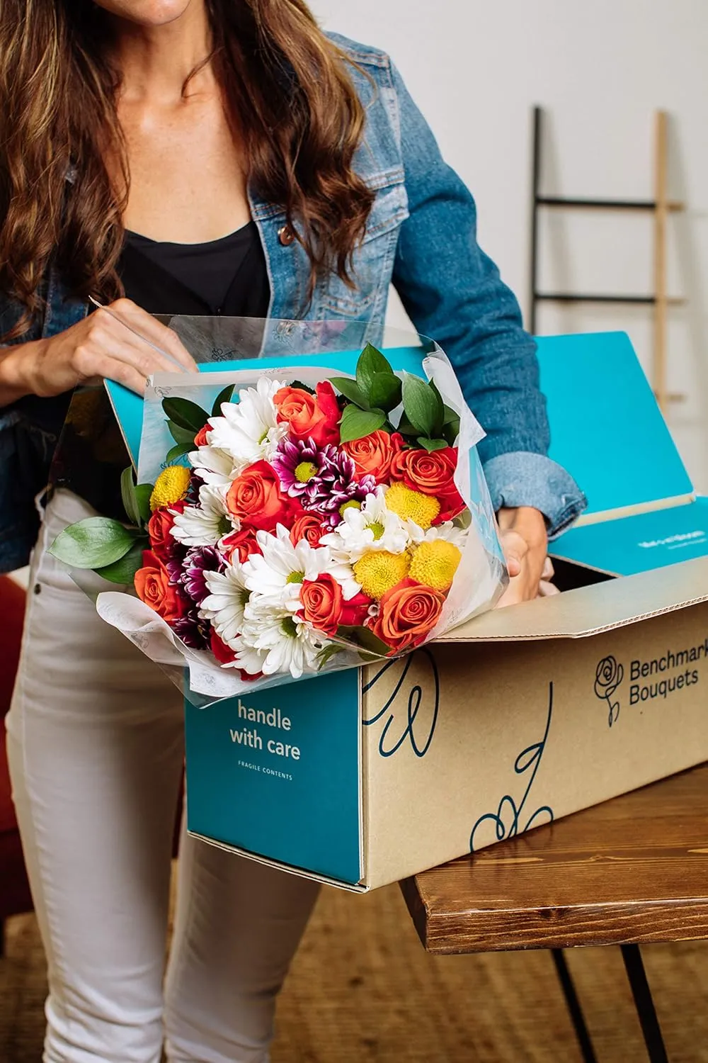 Benchmark Bouquets - Life is Good Orange (Glass Vase Included) - Fresh Flowers for Delivery - Gift for Graduation, Birthday, Anniversary, Sympathy, Get Well, Congratulations