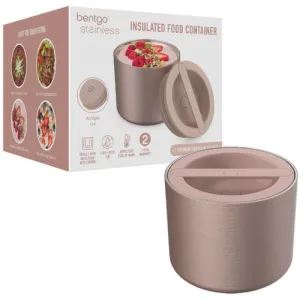 Bentgo Stainless Steel Vacuum Insulated Food Jar Container Flask 560ml Rose Gold