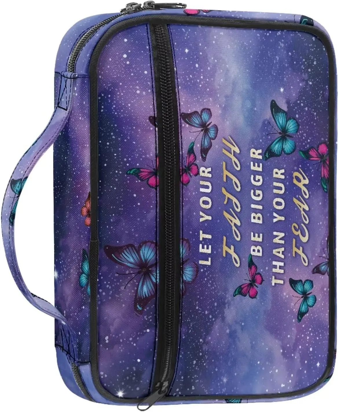 Bible Cover Church Carrying Book Case Polyester Bible Protective with Pen Slots and Zippered Pocket Customizable