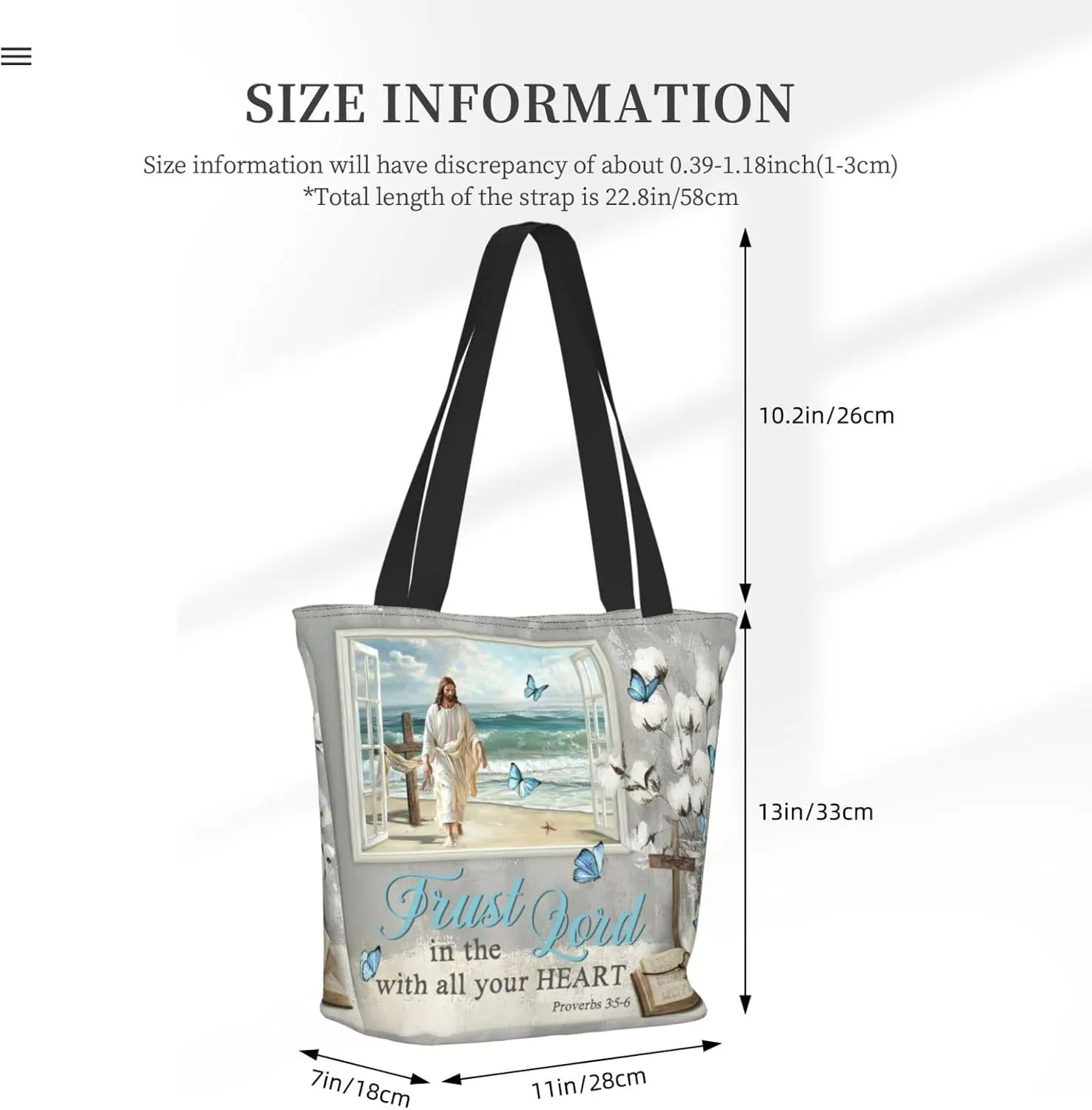 Bible Tote Bags For Women Christian Tote Bag Religious Grocery Bag With Zipper For Mothers Day Church Gifts